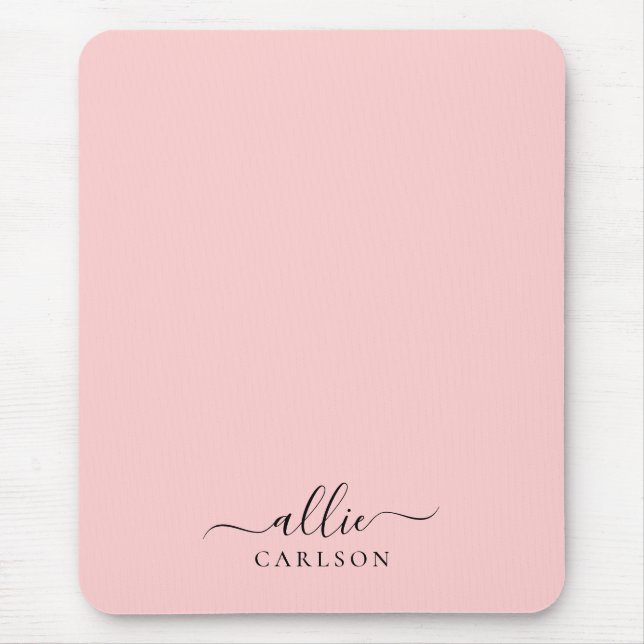 Mousepad Nome Moderno Rosa Rosa Cinza-Rosa Cinza-Rosa Cinza (Frente)