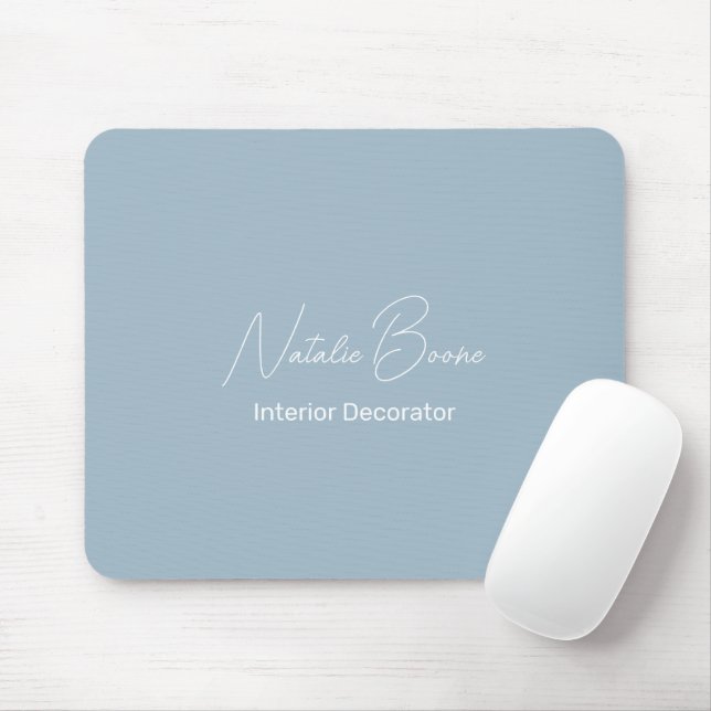 Mousepad Nome Monograma Azul Claro Decorador de Interiores (Com mouse)