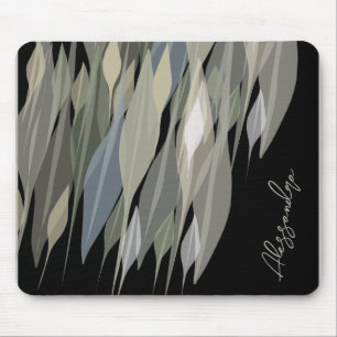 Mousepad Nome Monograma cinza verde bege preto