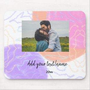 Mousepad nome monograma de casal personalizado simples mini