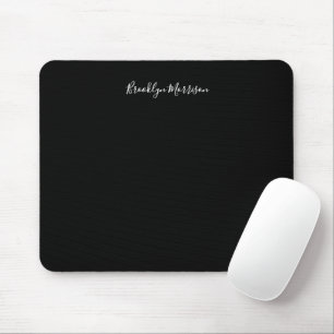 Mousepad nome monograma do script personalizado branco na m