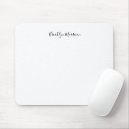 Mousepad nome monograma do script personalizado branco na m