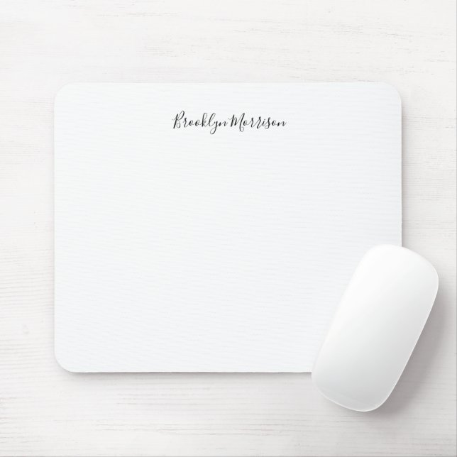 Mousepad nome monograma do script personalizado branco na m (Com mouse)