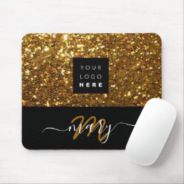Mousepad Nome Monograma Logotipo Dourado Mínimo de Largura
