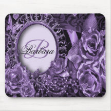 Nome Monograma Presente Purple Floral Elegante Mod