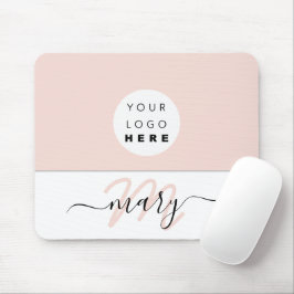 Mousepad Nome Monograma White Rosa Rosa Rosa Cor Rosa Cor-d