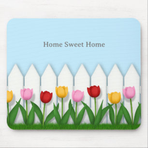 Mousepad Nome ou Texto Personalizado da Flor de Tulip Cheio
