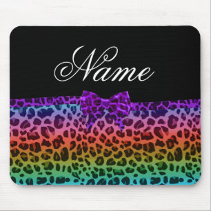 Mousepad Nome personalizado arco roxo de impressão-leopard