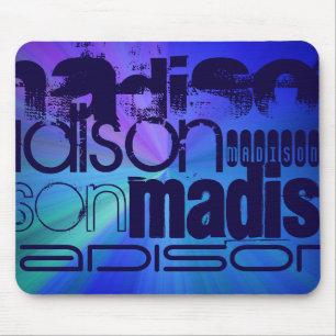 Mousepad Nome Personalizado; Azul & Abstrato Roxo, Verde, A