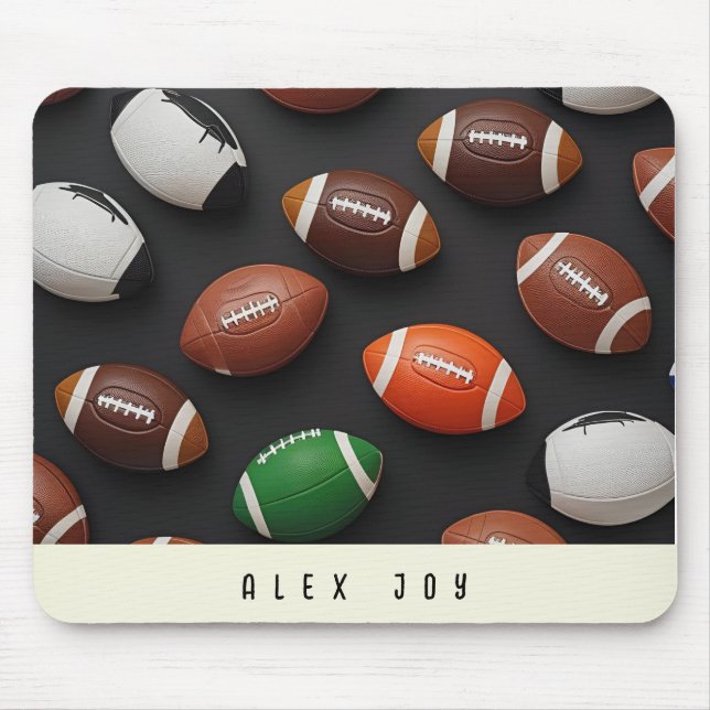 Mousepad Nome personalizado baseado no tema futebol (Frente)