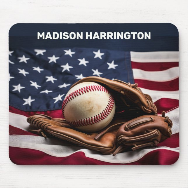 Mousepad Nome Personalizado Baseball Americano (Frente)