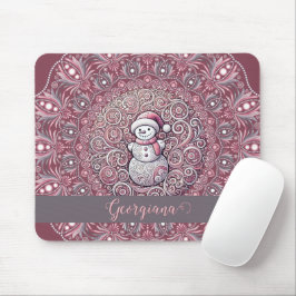 Mousepad Nome Personalizado Bastante Quente Snowman Mandala