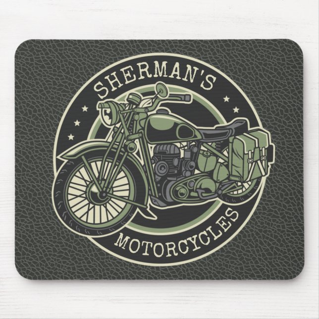 Mousepad NOME Personalizado Biker de Motocicletas Militar R (Frente)