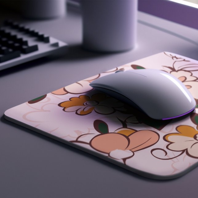 Mousepad Nome Personalizado Botânica Caprichosa (Custom Name Whimsical Botanical Mouse Pad)