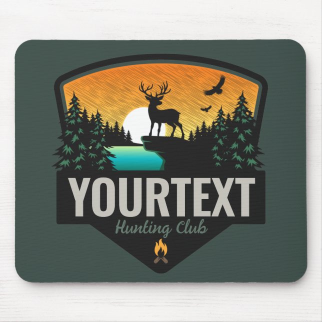 Mousepad NOME Personalizado Caça Selvagem de Elk Sunset (Frente)