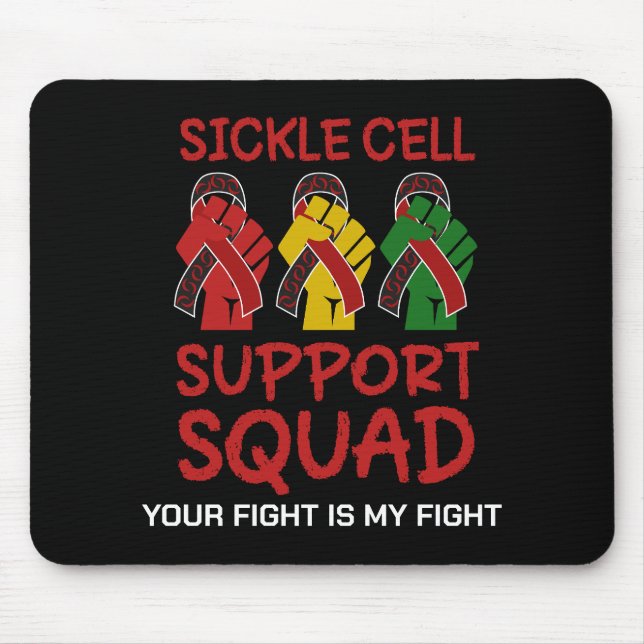 Mousepad Nome personalizado CÉLULA SICKLE SUPORTA Consciênc (Frente)