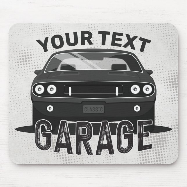 Mousepad Nome Personalizado Clássico Musculatura Garage Ret (Frente)