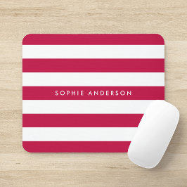Mousepad Nome Personalizado Cor Editável e Listras Brancas