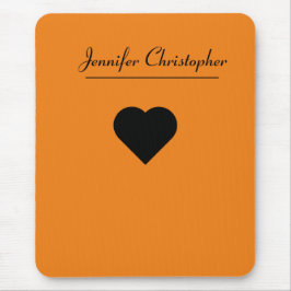 Mousepad Nome Personalizado Curto Script Moderno Laranja Am