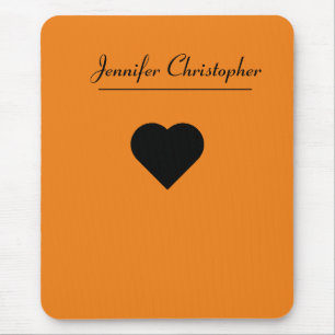 Mousepad Nome Personalizado Curto Script Moderno Laranja Am