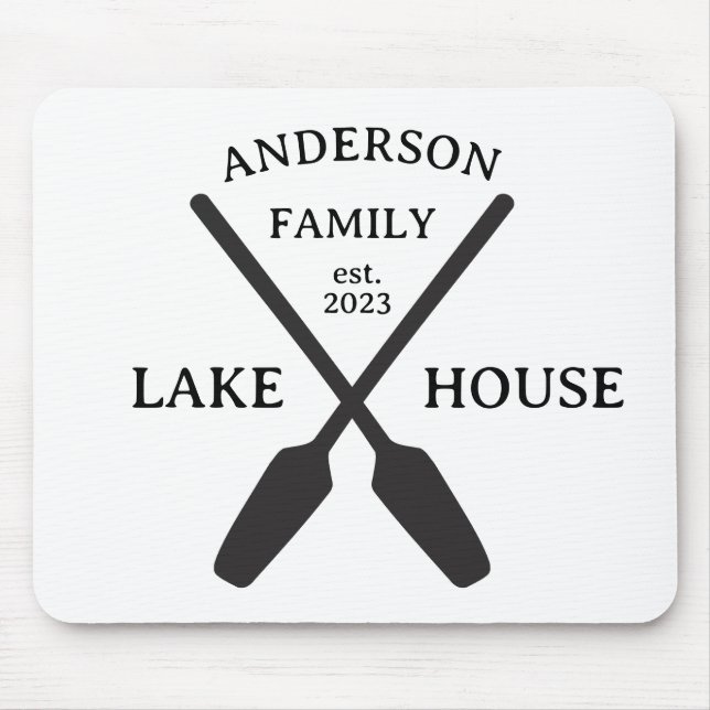Mousepad Nome Personalizado da Família Lake House (Frente)