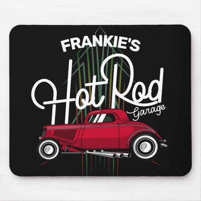 Mousepad Nome PERSONALIZADO da Garagem de Estrada Quente (Frente)