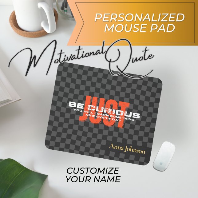 Mousepad Nome personalizado de citação inspiracional "Só se (Criador carregado)