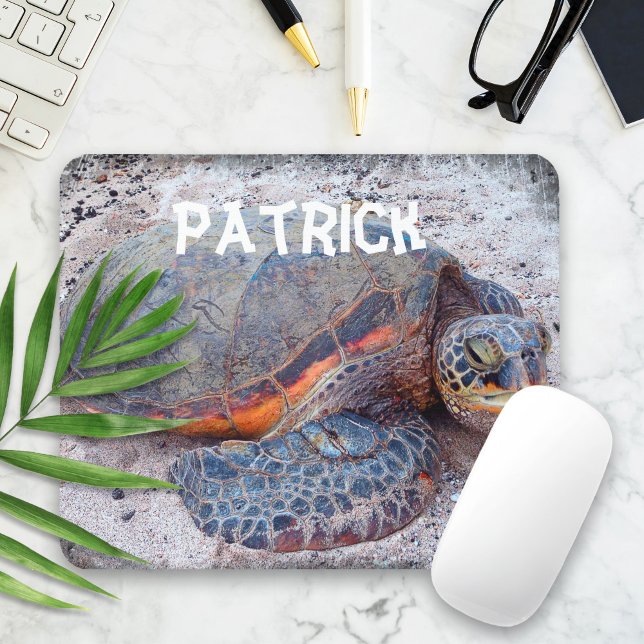 Mousepad Nome Personalizado de Fotografia de Tartaruga Mari (Criador carregado)