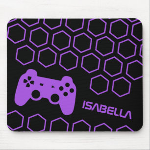 Mousepad Nome Personalizado de Jogos de Roxo Quente