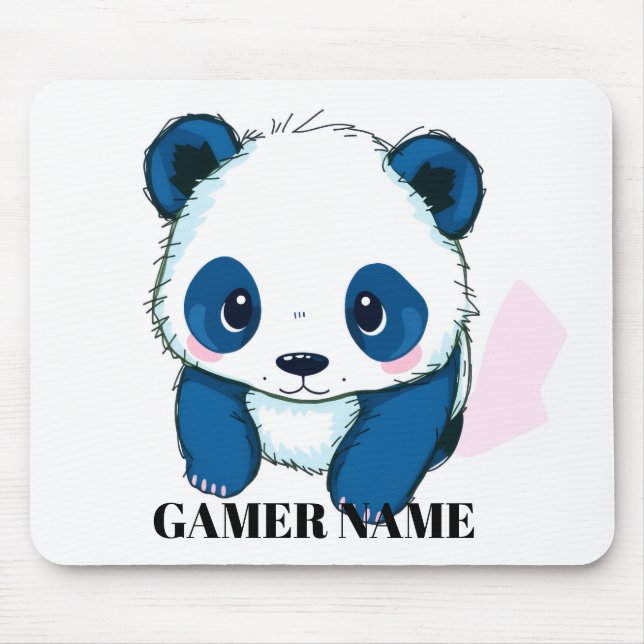 Mousepad Nome personalizado de Panda (Frente)