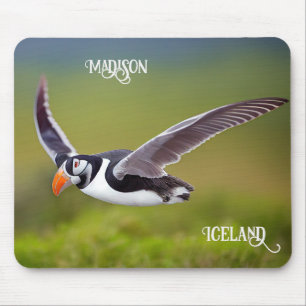 Mousepad Nome Personalizado de Puffin da Islândia