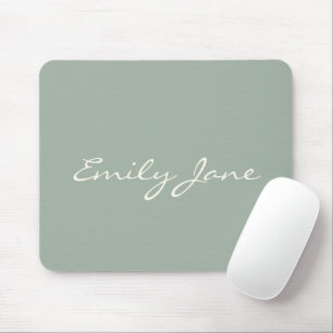 Mousepad Nome Personalizado de Script Manuscrito em Verde d