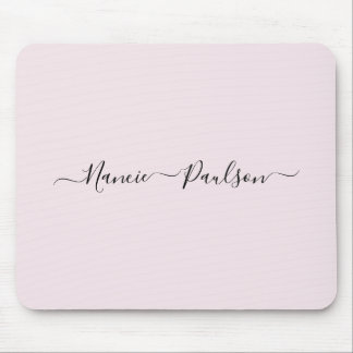Mousepad Nome Personalizado de Script Rosa Esmagador Mínimo