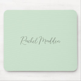 Mousepad Nome Personalizado de Script Verde Mint Minimalist