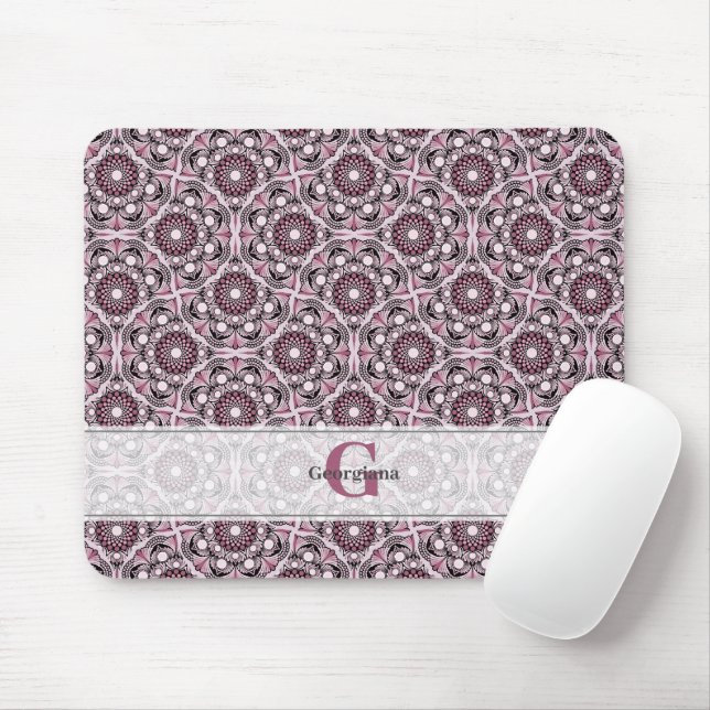Mousepad Nome personalizado Deco Dusky Rosa Cherry Blossom  (Com mouse)
