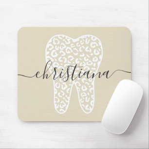 Mousepad Nome Personalizado Dente de Impressão Leopardo Den