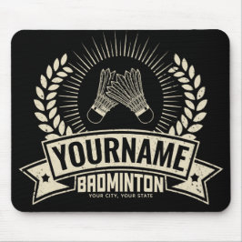 Mousepad Nome Personalizado do Jogador de Badminton Racquet