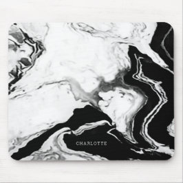 Mousepad Nome Personalizado do Mármaco Preto Branco, Panda 