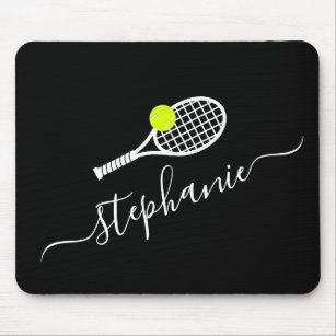 Mousepad Nome Personalizado do Monograma do Racket de Bola 