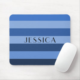 Mousepad Nome Personalizado do Padrão Striped Azul Sky