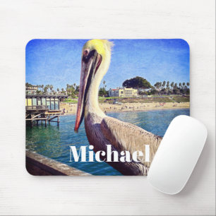 Mousepad Nome Personalizado do Pier Fotográfico Pelican Bir