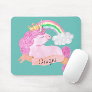Mousepad Nome Personalizado do 🌈 Rainbow Unicorn