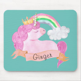 Mousepad Nome Personalizado do 🌈 Rainbow Unicorn