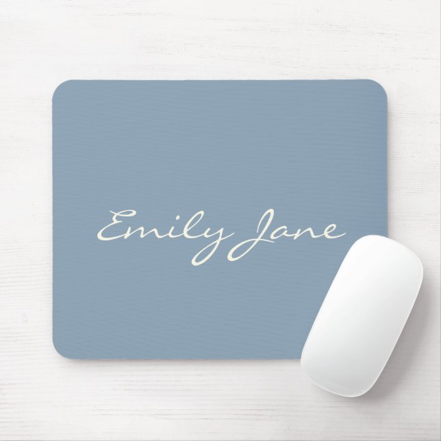 Mousepad Nome Personalizado do Script Manuscrito Azul Elega (Com mouse)