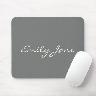 Mousepad Nome Personalizado do Script Manuscrito de Cinza E