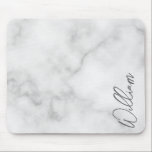 Mousepad Nome Personalizado do Script Moderno do Marble Bra<br><div class="desc">Presentes de Nome Personalizado Minimalista Moderno Este design apresenta um nome personalizado na fonte do script de escrita manual moderna da cinza em fundo de mármore branco. Perfeito como presentes de férias para ele, presentes de dia de os pais e presentes para qualquer ocasião especial.</div>