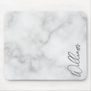 Mousepad Nome Personalizado do Script Moderno do Marble Bra