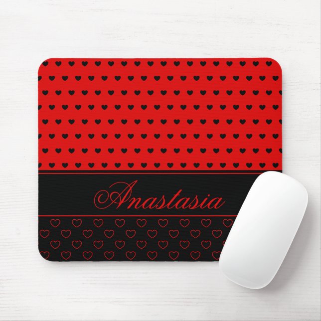 Mousepad Nome Personalizado Do Super Na moda Red E Black He (Com mouse)