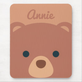 Mousepad Nome Personalizado do Urso Marrom Fofinho Cinto | 