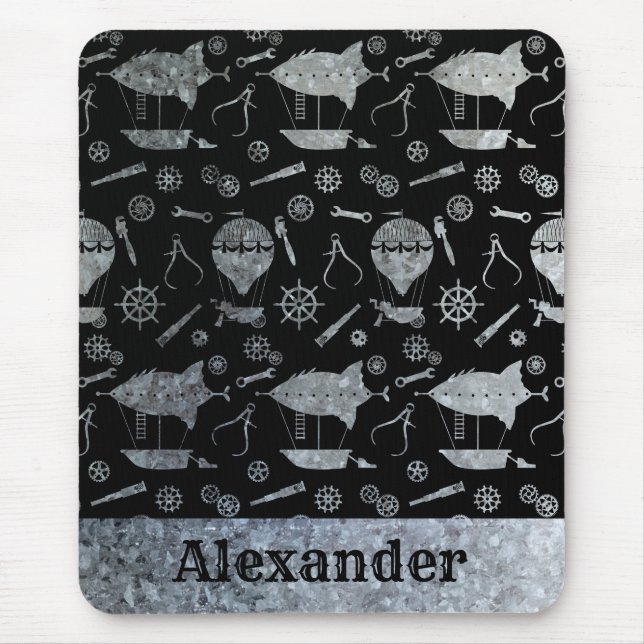 Mousepad Nome personalizado dos dirigíveis de zinco pratead (Frente)